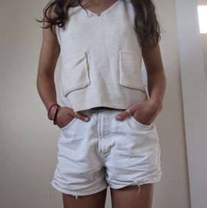 Woven tank/vest in creme/light beige